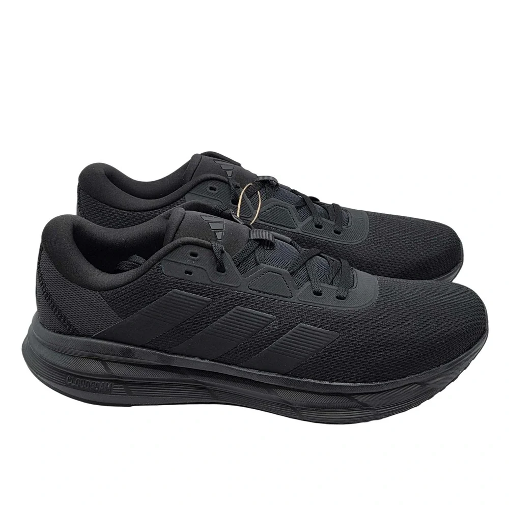 Adidas Galaxy 7 Running Shoes Men's Size 14 Triple Black Cloudfoam NWT ID8757